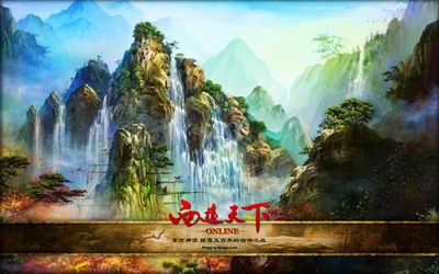 瀑布潺潺花果山
