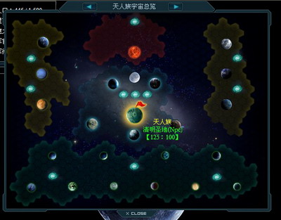 点击图标或使用快捷键(m)即可进入太空,再次点击返回母星界面.
